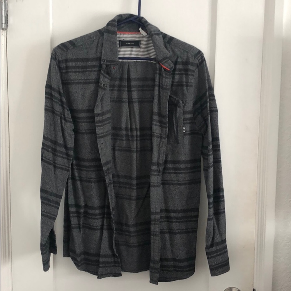 Grey & black five four flannel